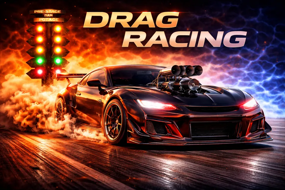 High-horsepower drag racing car